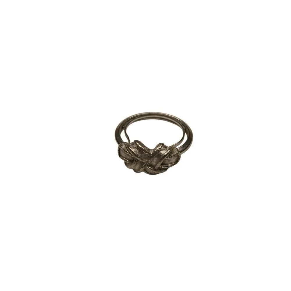 Vintage Avon Silver Tone Basket Weave Adjustable Womens Ring Fits Size 5 to 7